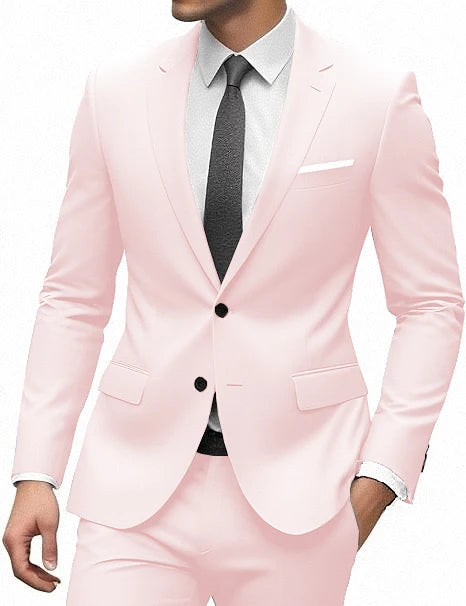 Elegant Suit for Men 2 Pieces Blazer and Pants Set Luxury Notched Lapel Tuxedo Suits for Men Formal Wedding Dresses Gentleman