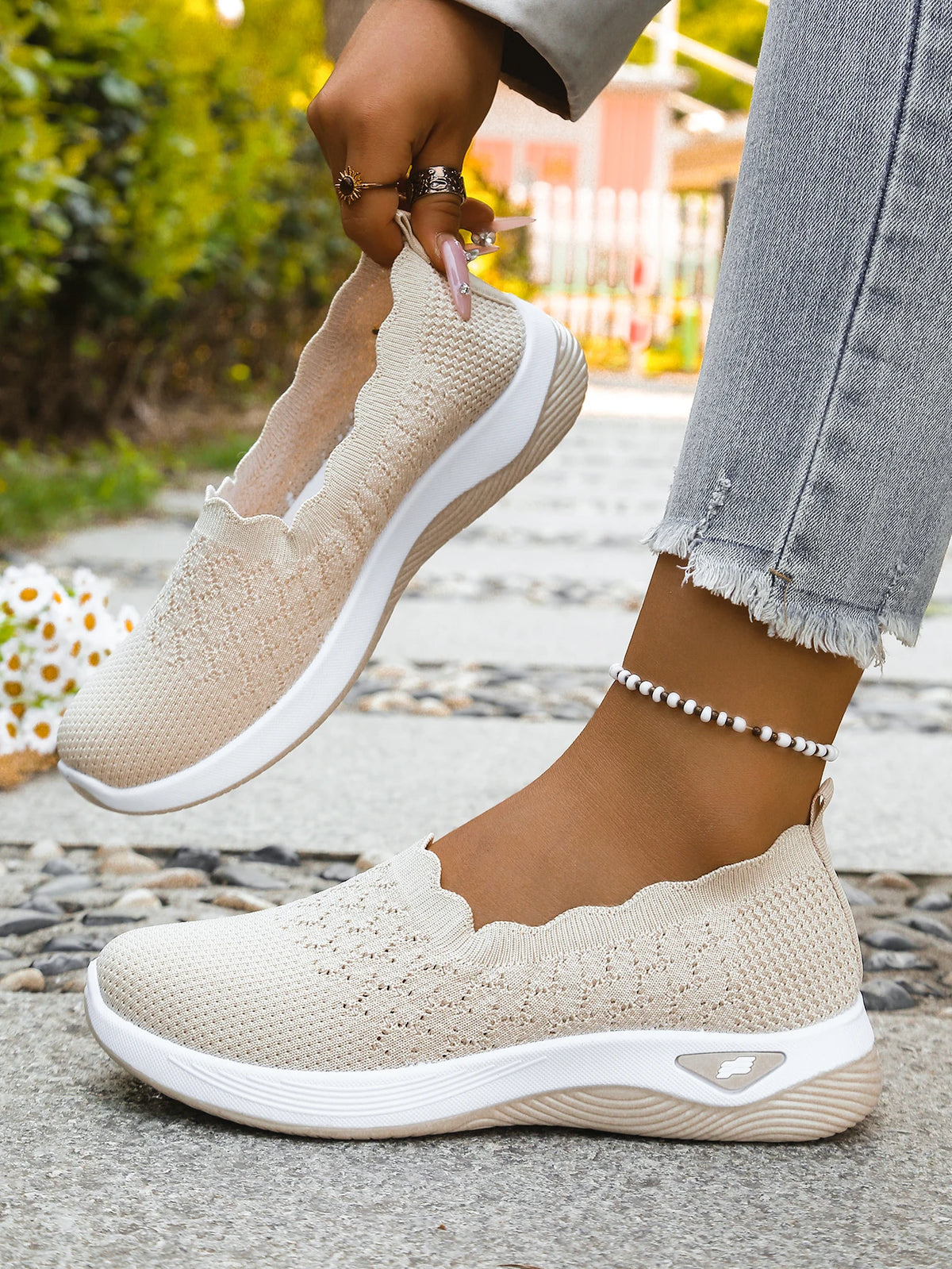 Women's 2026 Summer Breathable Knit Slip-On Sneakers Ultra Lightweight Soft Sole Comfortable Casual Loafers for Daily Work Walk