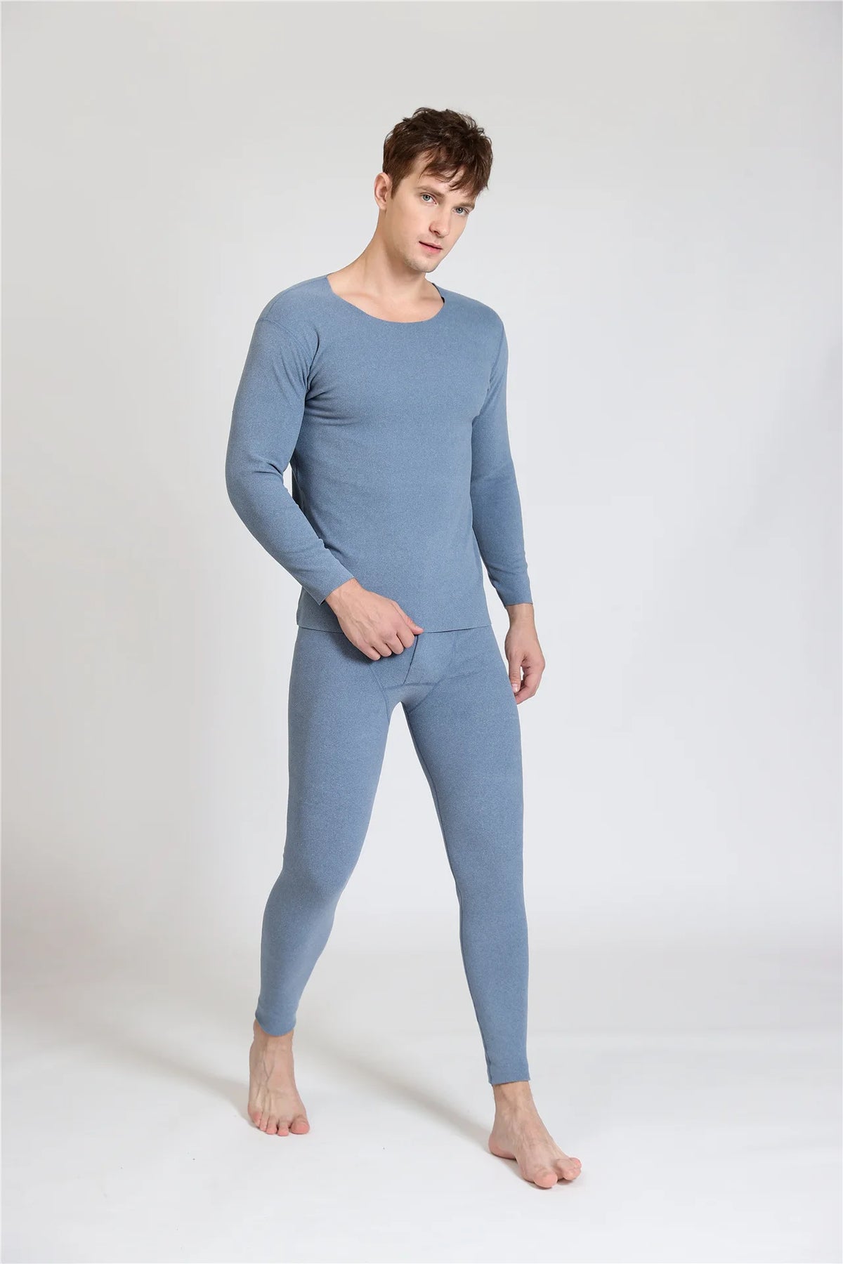 Men's Fleece-Lined Thermal Underwear Set