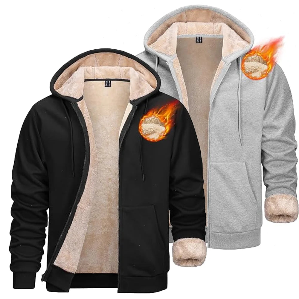 Men's Sherpa Fleece-Lined Winter Hoodie