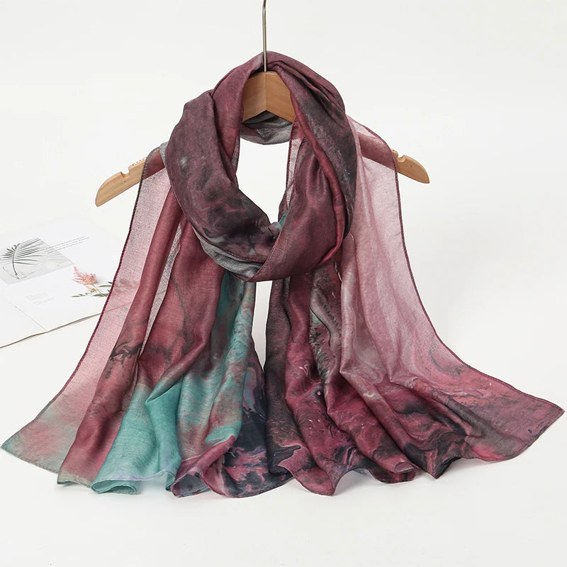 Women’s Leopard & Floral Print Bohemian Hijab Scarf