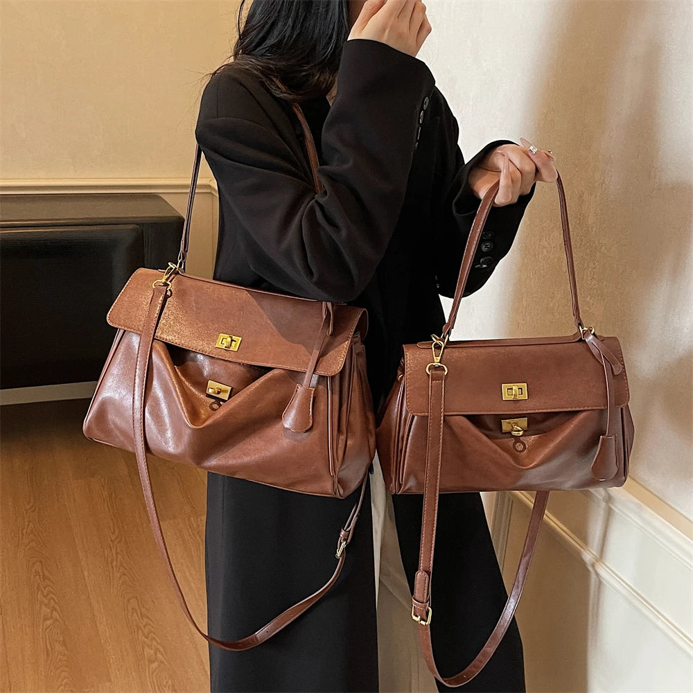 Women’s Vintage PU Flap Shoulder & Crossbody Bag