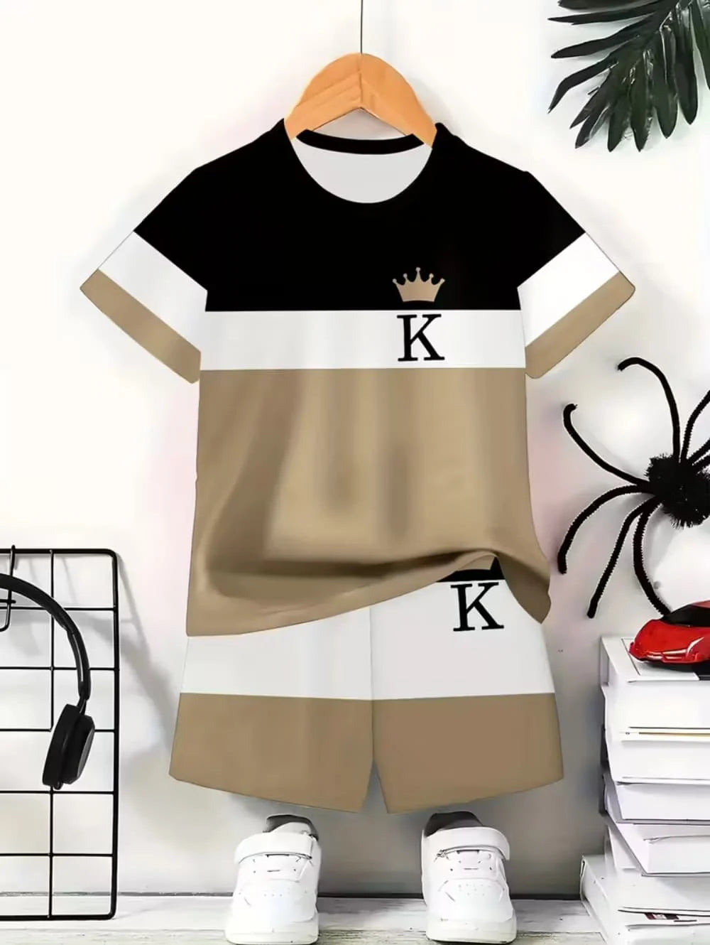Boys 2-Piece Colorblock Quick-Dry T-Shirt and Shorts Set