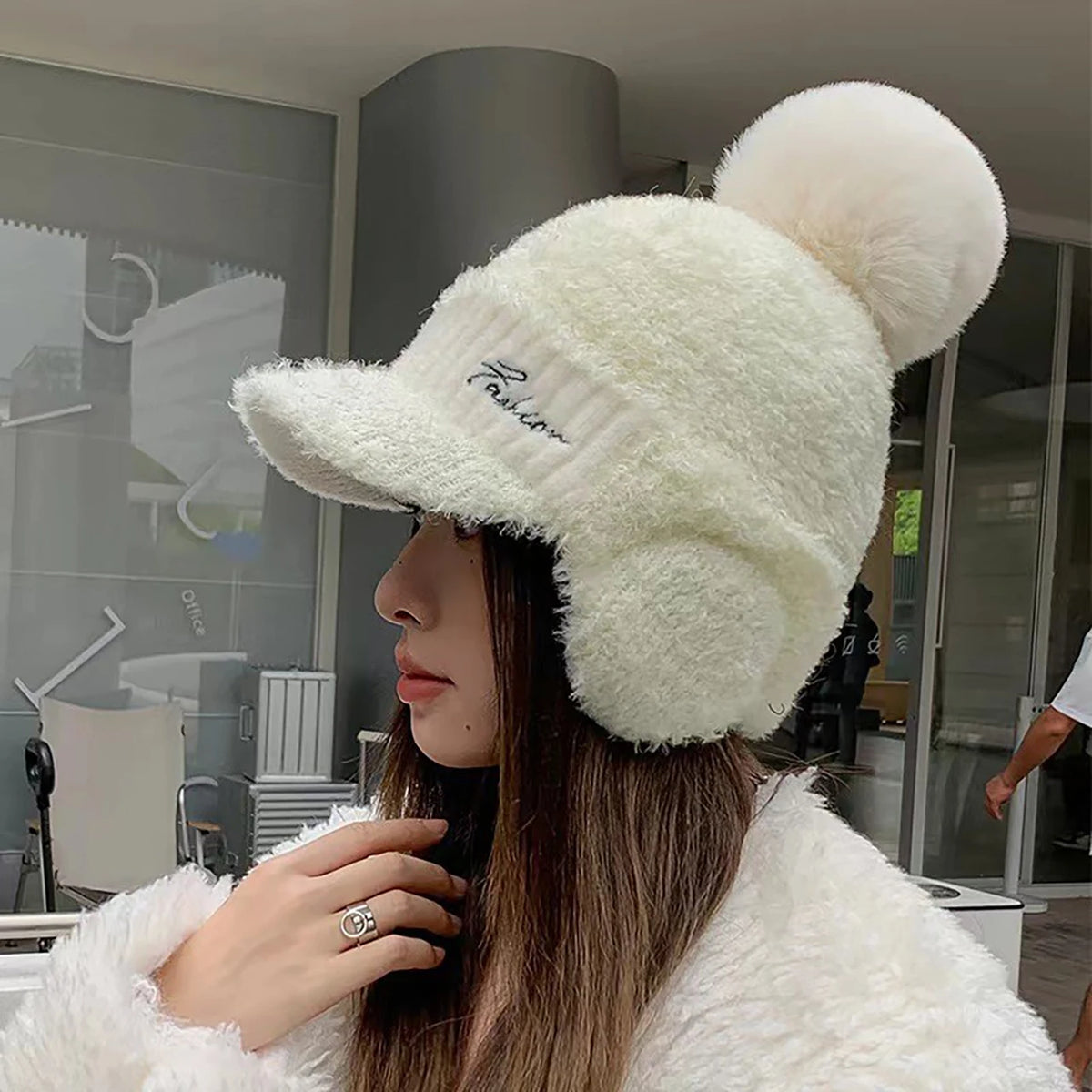 Winter Fur Warm Windproof Hat for Women Lei Feng Cap Fur Ear Flap Cap Thick Ear Protection Baseball Hats