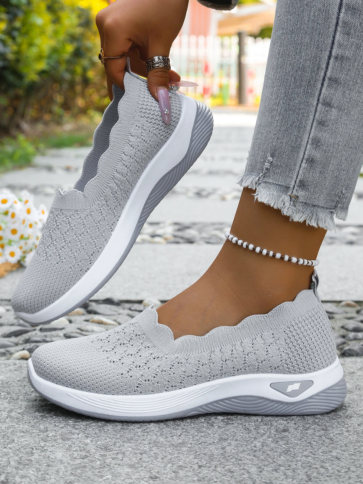 Women's 2026 Summer Breathable Knit Slip-On Sneakers Ultra Lightweight Soft Sole Comfortable Casual Loafers for Daily Work Walk