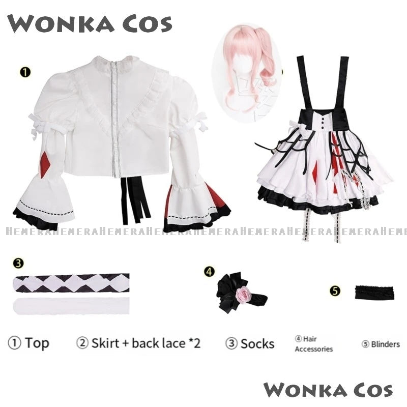 Project Sekai Akiyama Mizuki Cosplay Costume PJSK Lovely Lolita Party White Dress Wig Mizu5 Uniform Women Halloween Outfit