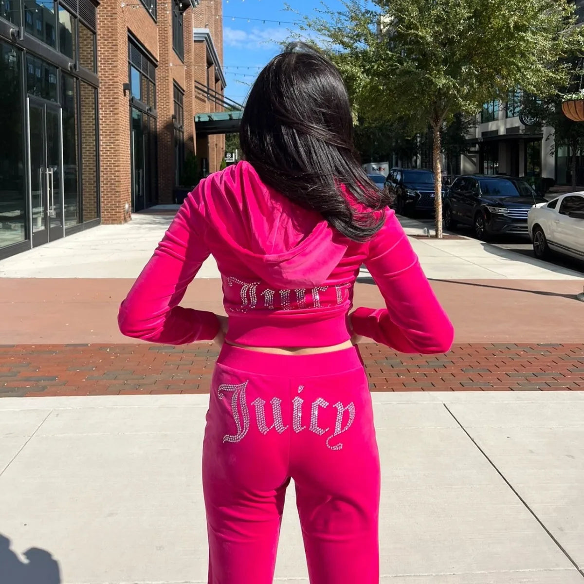 Women's Velvet Zip-Up Hoodie & Pants Set