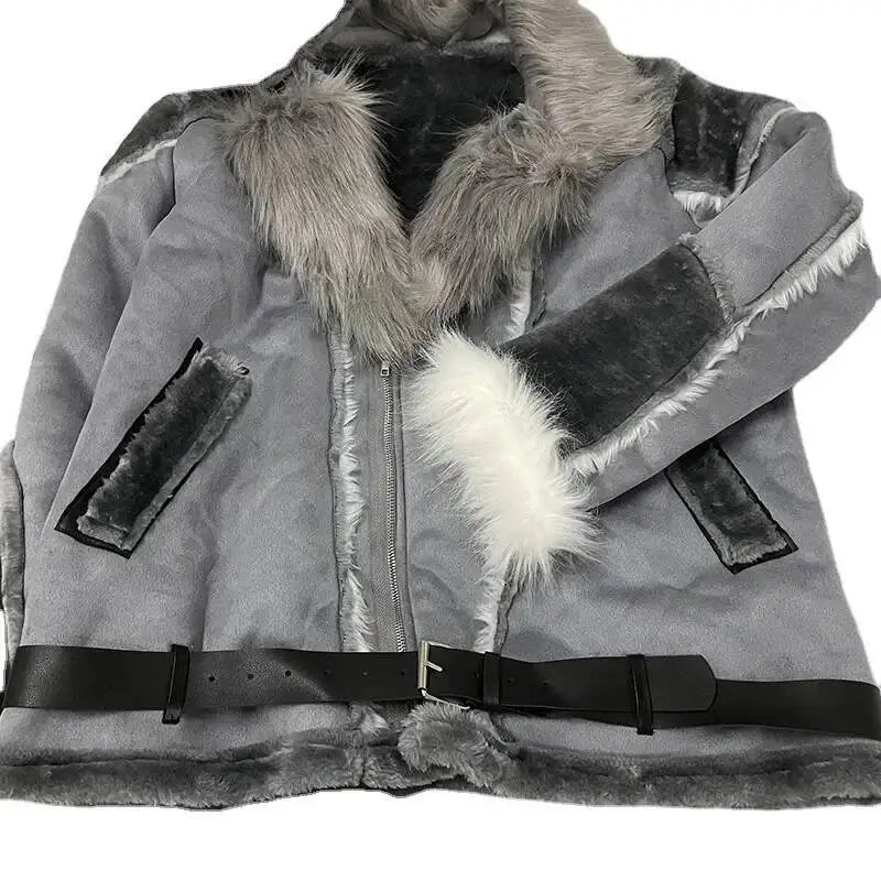 Men's Faux Leather Fur Collar Winter Jacket