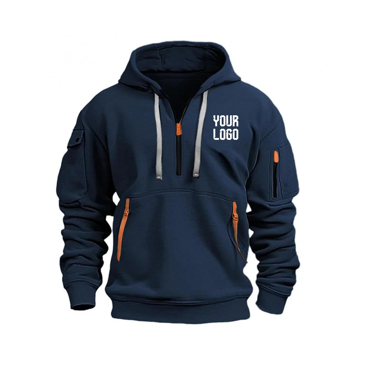 2025 Men’s & Women’s Multi-Pocket Fleece Hoodie Casual Ribbon Zip Pullover Loose-Fit Sports Sweatshirt Top