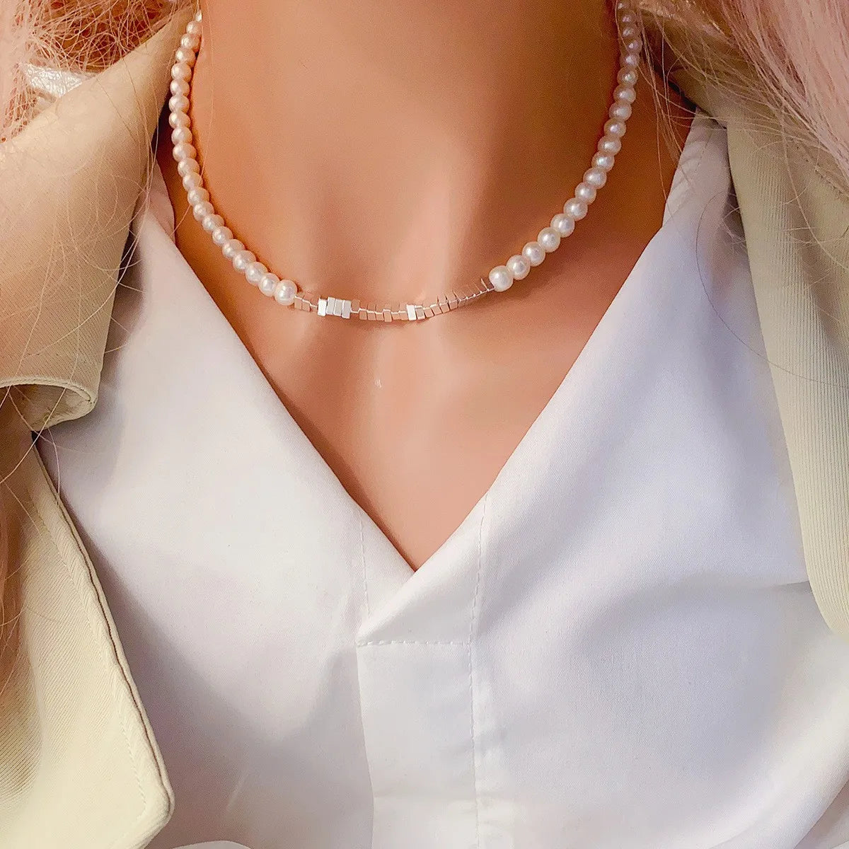 Minar Exquisite 14K Gold-Plated Copper Beaded Choker Necklace with Imitation Pearls, Elegant Women’s Birthday Gift