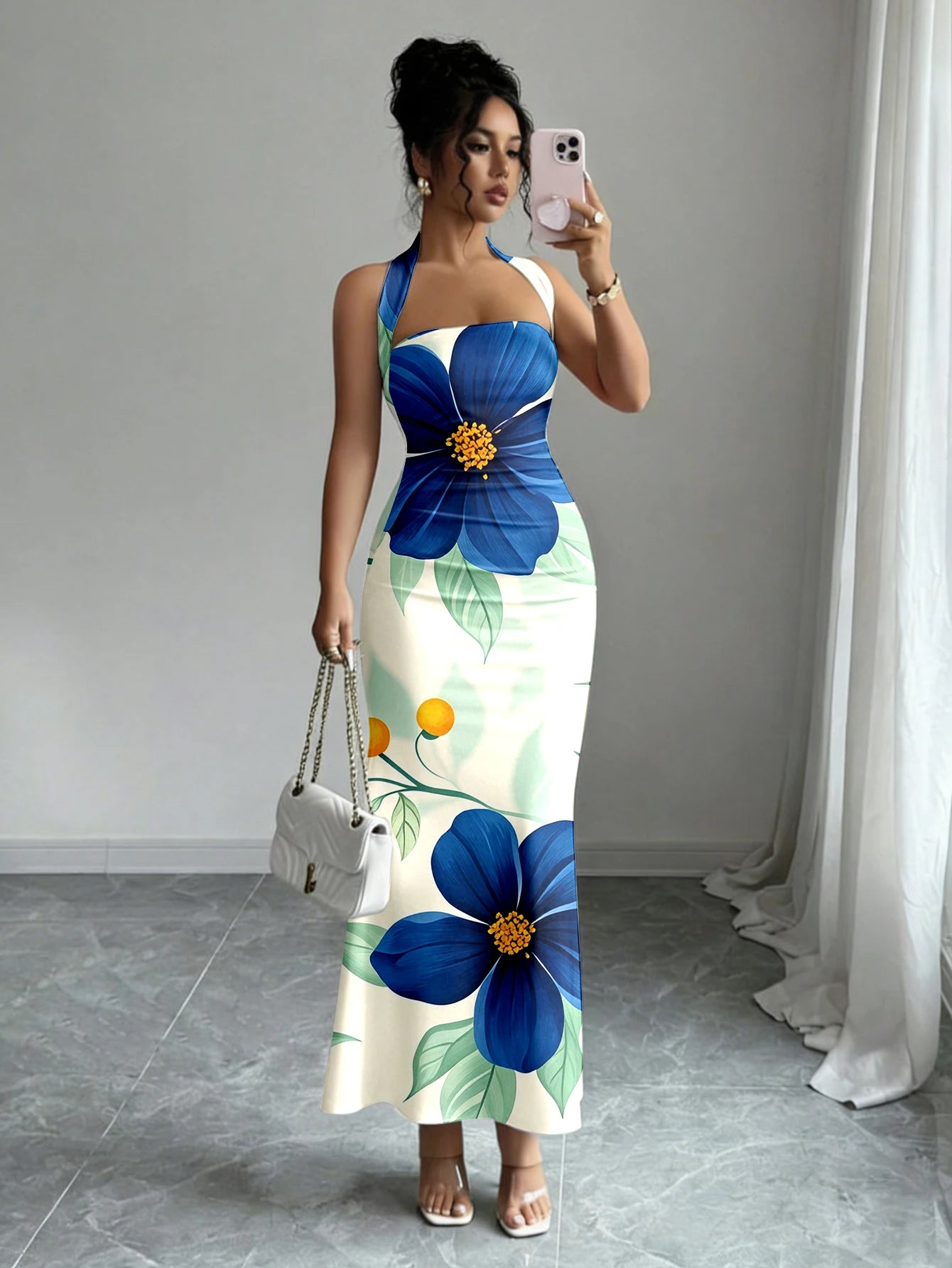 Women’s Sleeveless Halter Maxi Dress