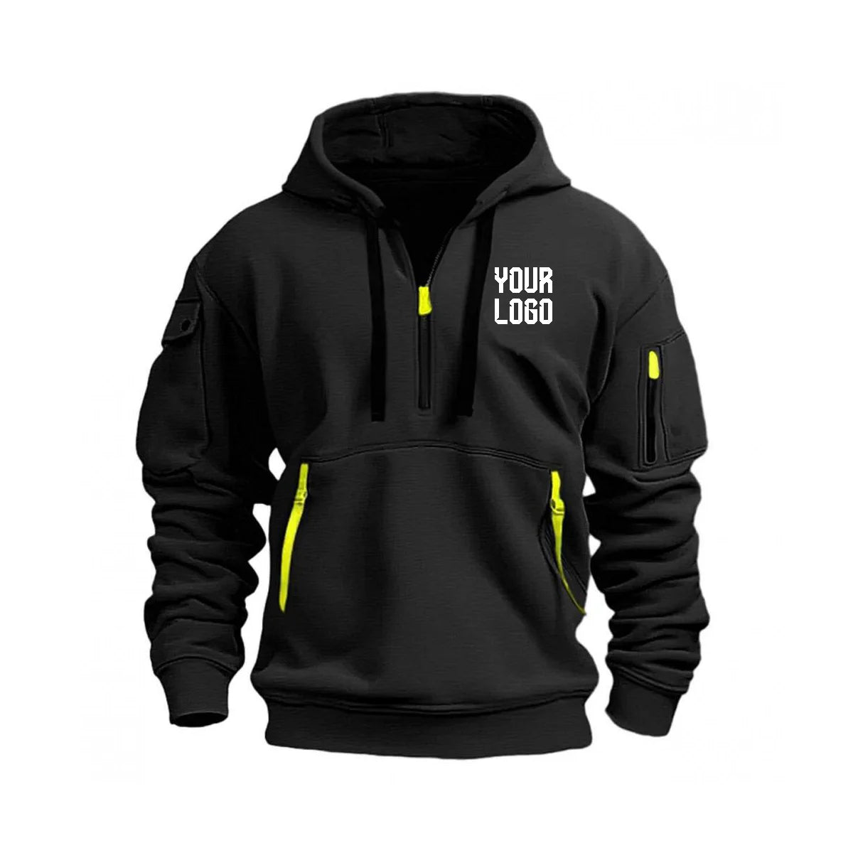 2025 Men’s & Women’s Multi-Pocket Fleece Hoodie Casual Ribbon Zip Pullover Loose-Fit Sports Sweatshirt Top