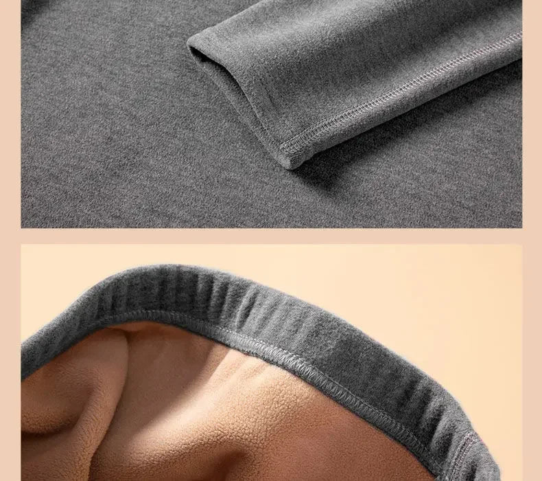 Men's Plus Size Fleece-Lined Thermal Underwear Set