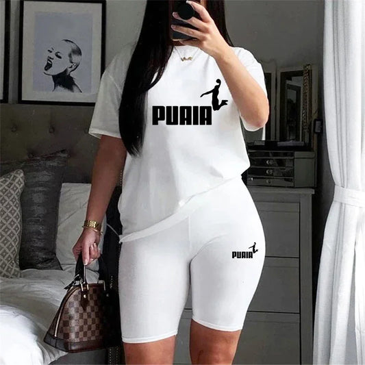 New Quality Casual Women’s Two Piece Set 2026 Summer O-Neck Short Sleeve T-Shirt and Shorts Tracksuit Daily Fashion Outfit