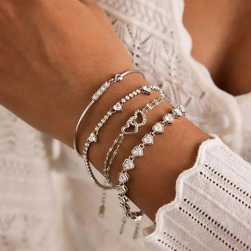 Women’s Heart Moissanite Tennis Bracelet – 14K Gold-Filled Fine Jewelry Gift
