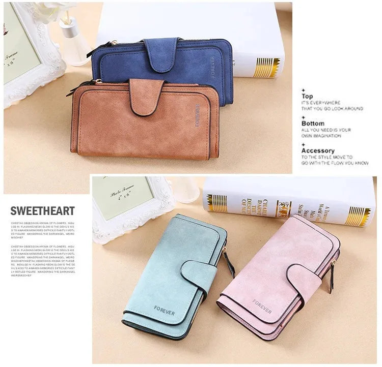 Bambi Long Zip Wallet for Women – Cute Cartoon Multi-Card Large Capacity Kawaii Clutch Bag, Soft Texture Fashion Purse