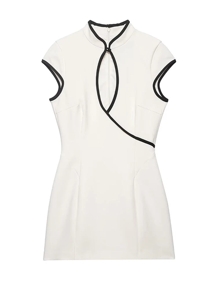 Women’s Elegant V-Neck Hollow-Out Mini Dress