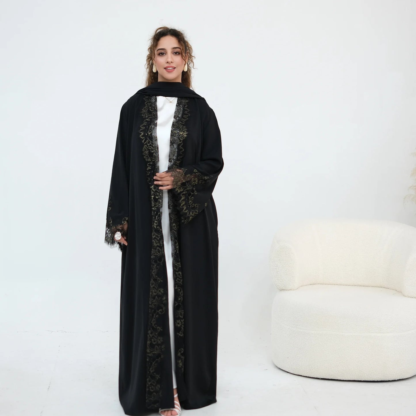 Luxury Floral Lace Abaya