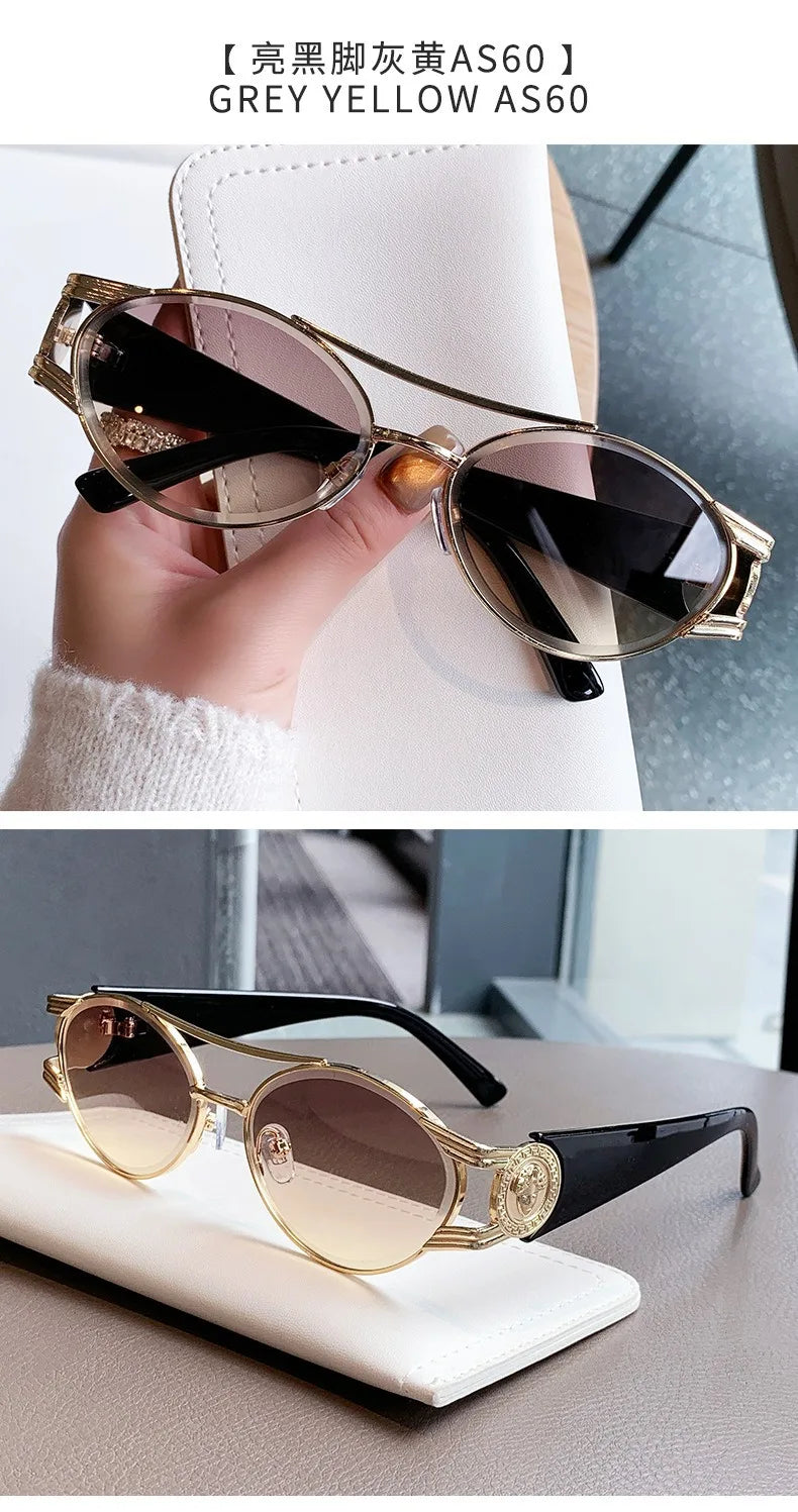 Unisex Oval Gradient Fashion Sunglasses
