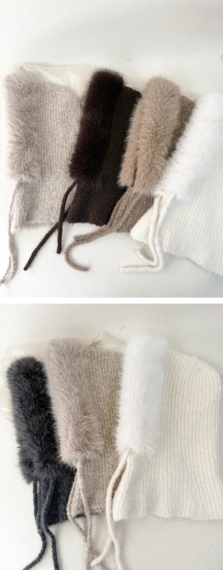 New Balaclava Women's Winter Wool Knitted Hat Ski Windproof Hat Thick Plush Fluffy Beanies Hood Pullover Hats for Riding Outdoor