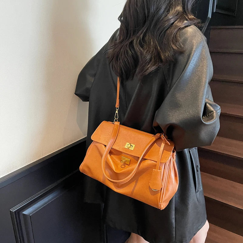 Women’s Vintage PU Flap Shoulder & Crossbody Bag
