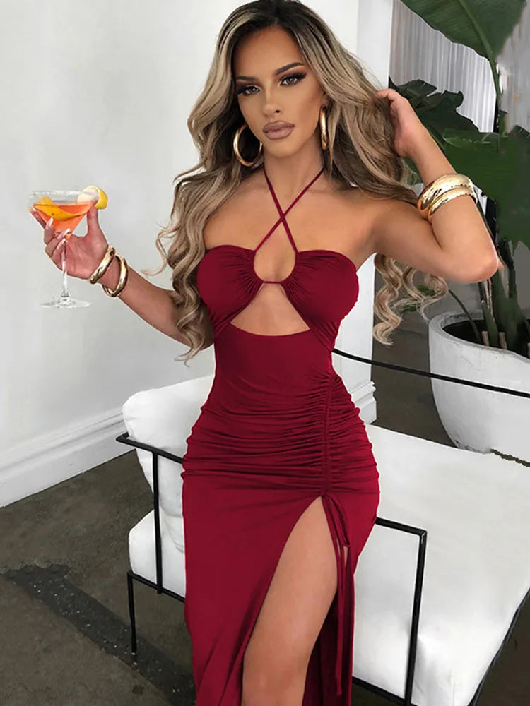 Backless Bodycon Midi Dress