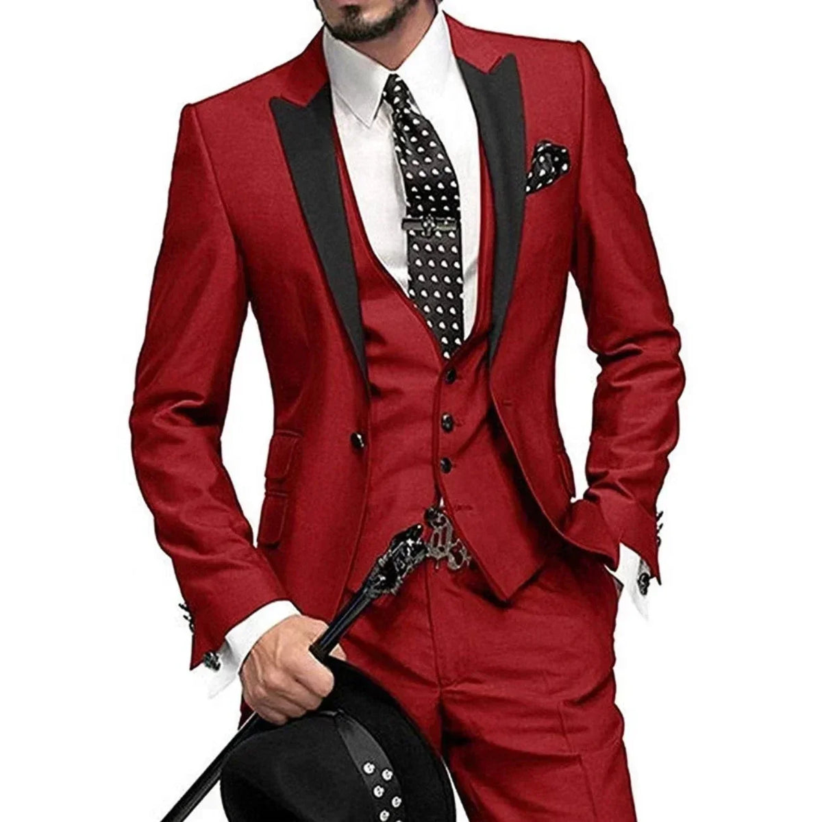 Elegant Slim Fit Men's Formal Suit Set 3 Pieces - Blazer Vest And Pant Luxury Wedding Business Costumes for Men