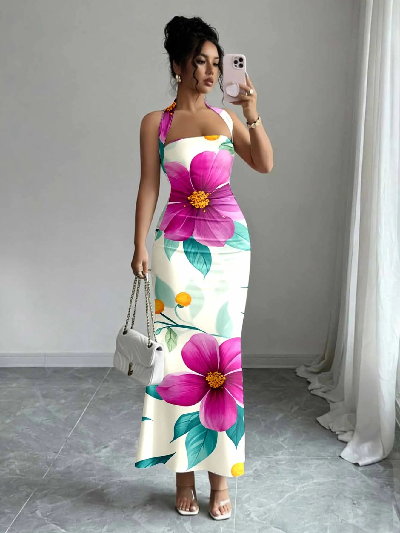 Women’s Sleeveless Halter Maxi Dress
