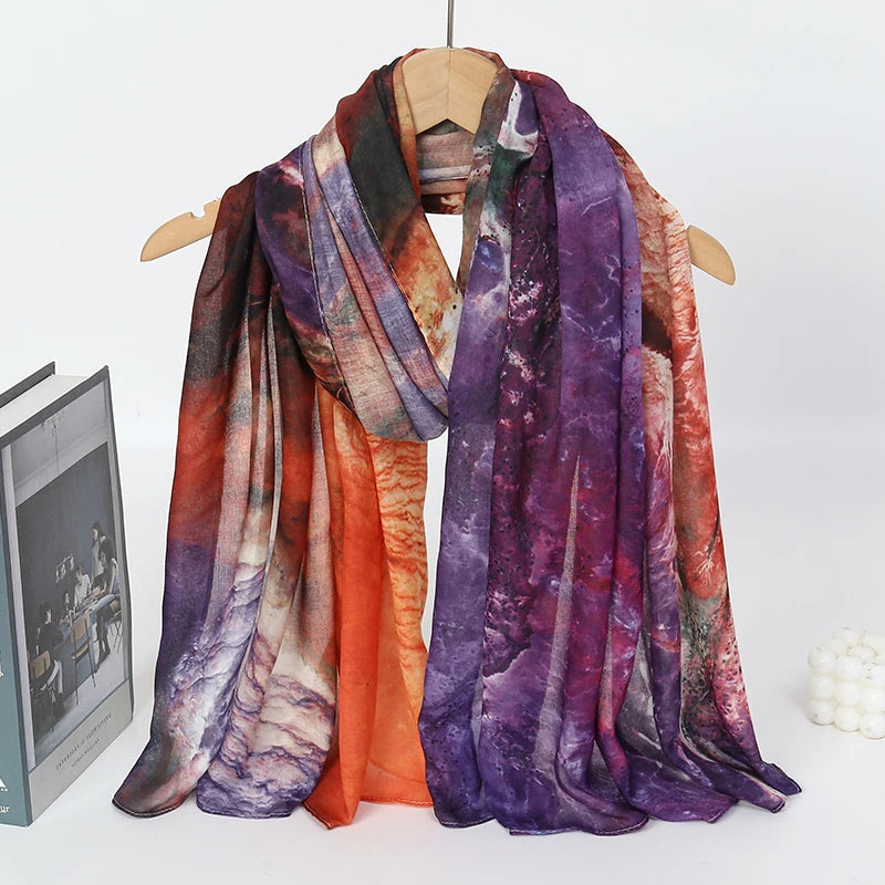 Women’s Leopard & Floral Print Bohemian Hijab Scarf
