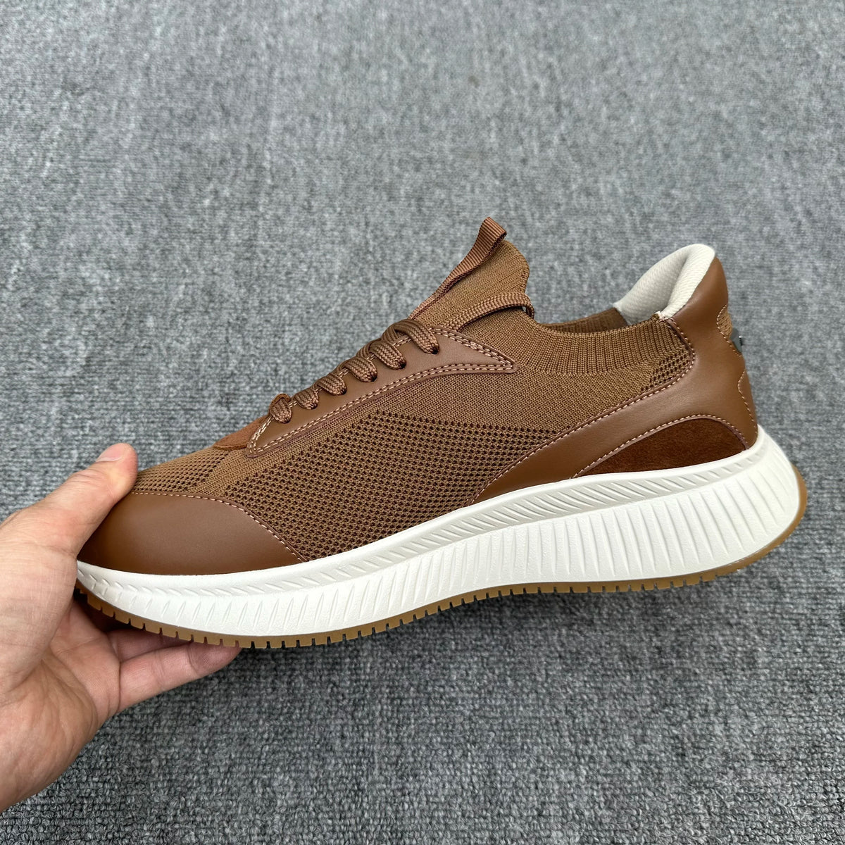 2026 Summer Breathable Sports Casual Shoes For Men, Thick Sole Height Increasing Lace Up Comfort Versatile Mesh Running Sneakers