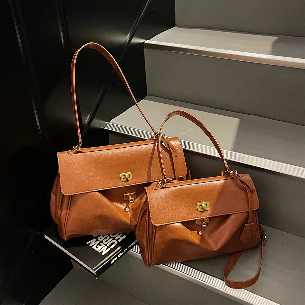 Women’s Vintage PU Flap Shoulder & Crossbody Bag