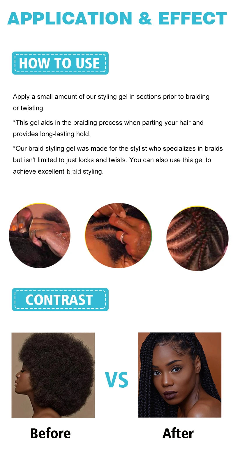 GOIPLE 100g Tea Tree Mint Braid Styling Gel – Edge Control Hair Wax Pomade for Frizz, Locs, Twists & Braids