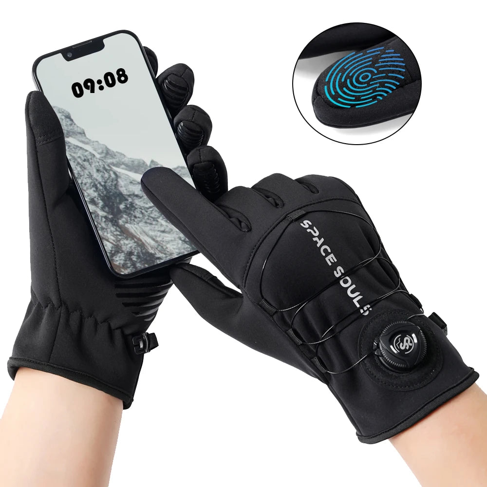 New Winter Buckle Cycling Gloves Unisex Windproof Touch Screen Warm Gloves Men's Women's Outdoor Sports Running Skiing Gloves