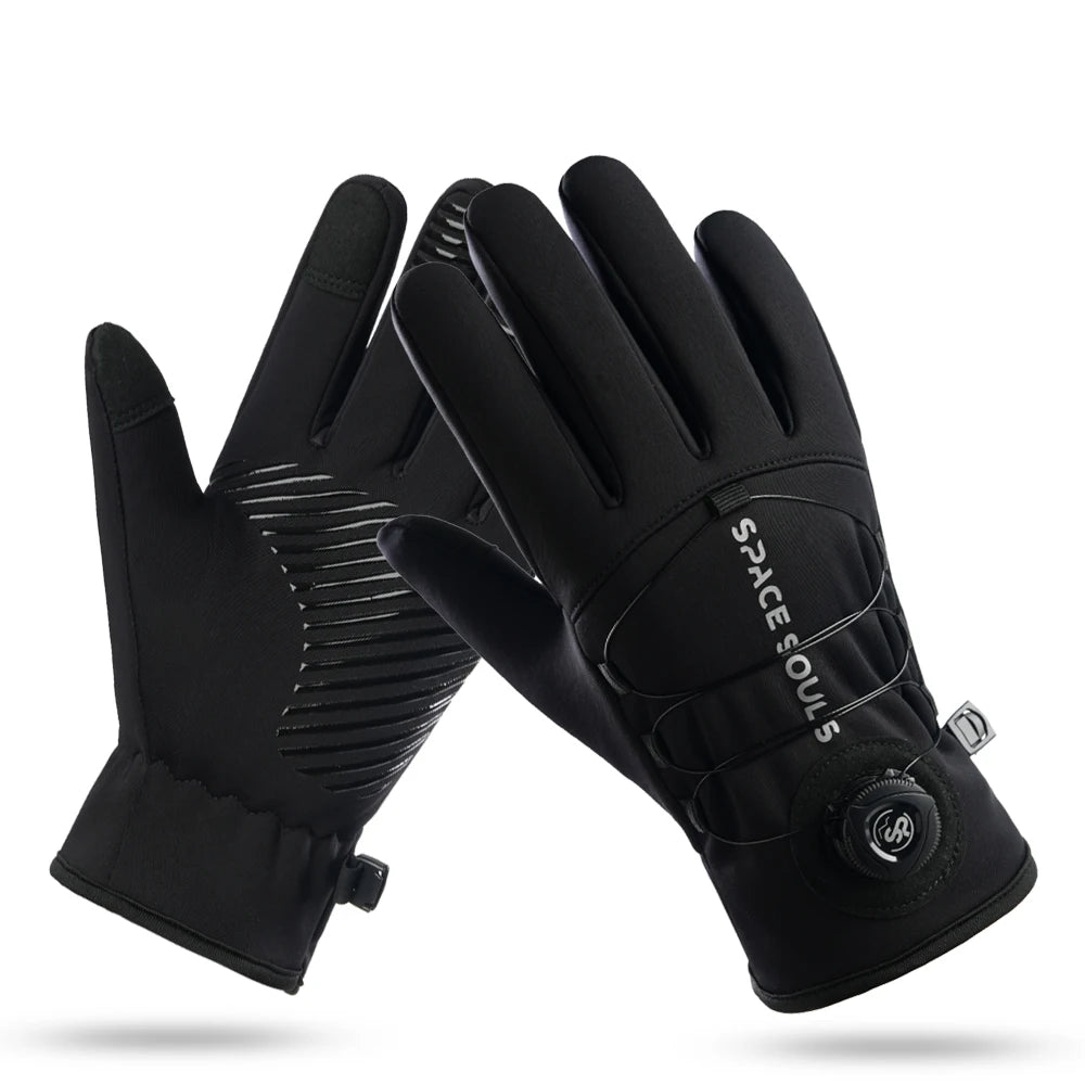 New Winter Buckle Cycling Gloves Unisex Windproof Touch Screen Warm Gloves Men's Women's Outdoor Sports Running Skiing Gloves