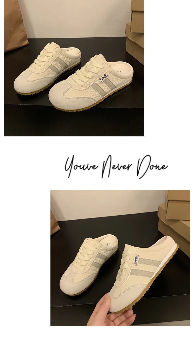 Women Fashion Slippers 2026 Summer Trend Casual Comfort Platform Flats Mules Slippers Lace-Up Non Slip Outdoor Female Slippers