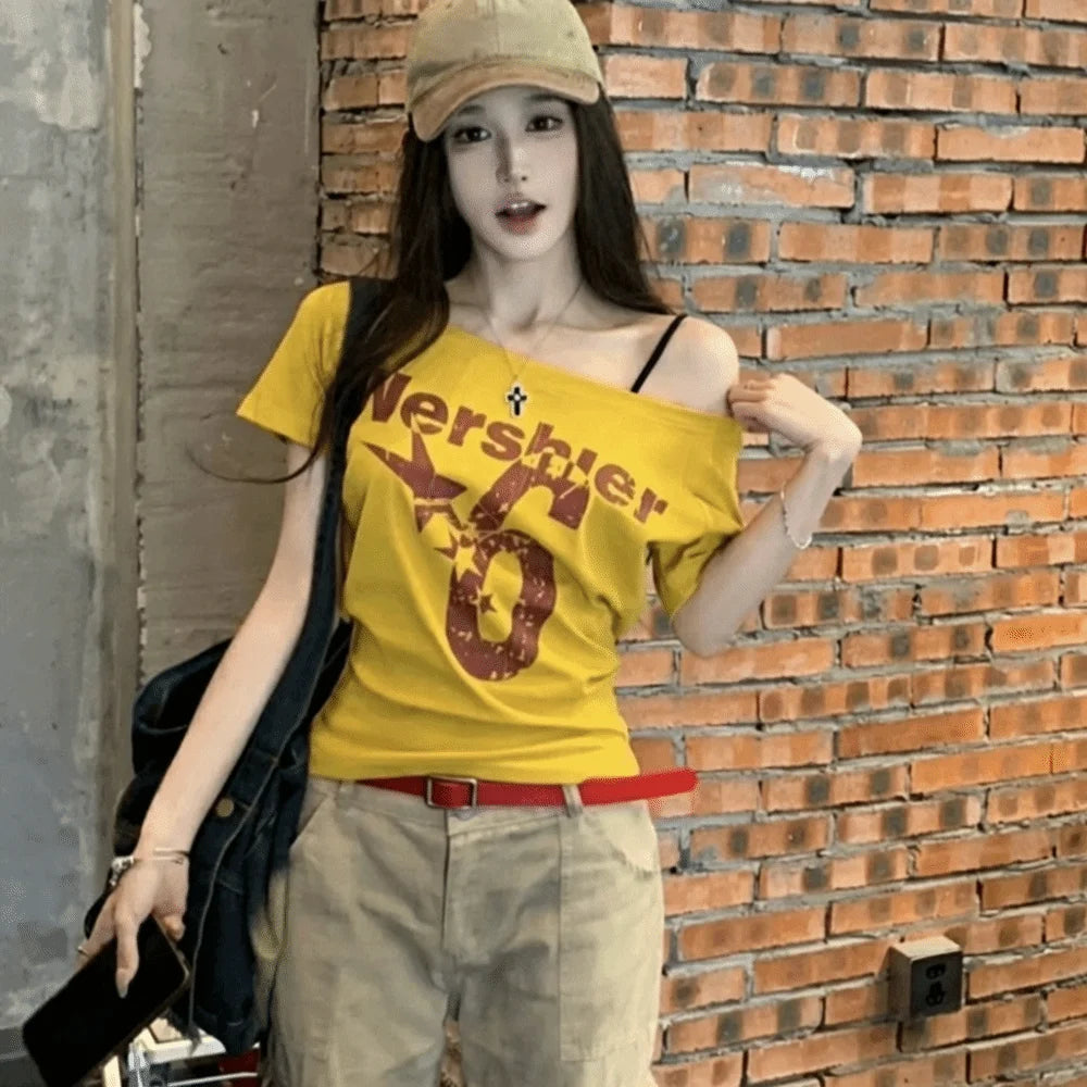 Women’s Chic Geometric Short-Sleeve Top