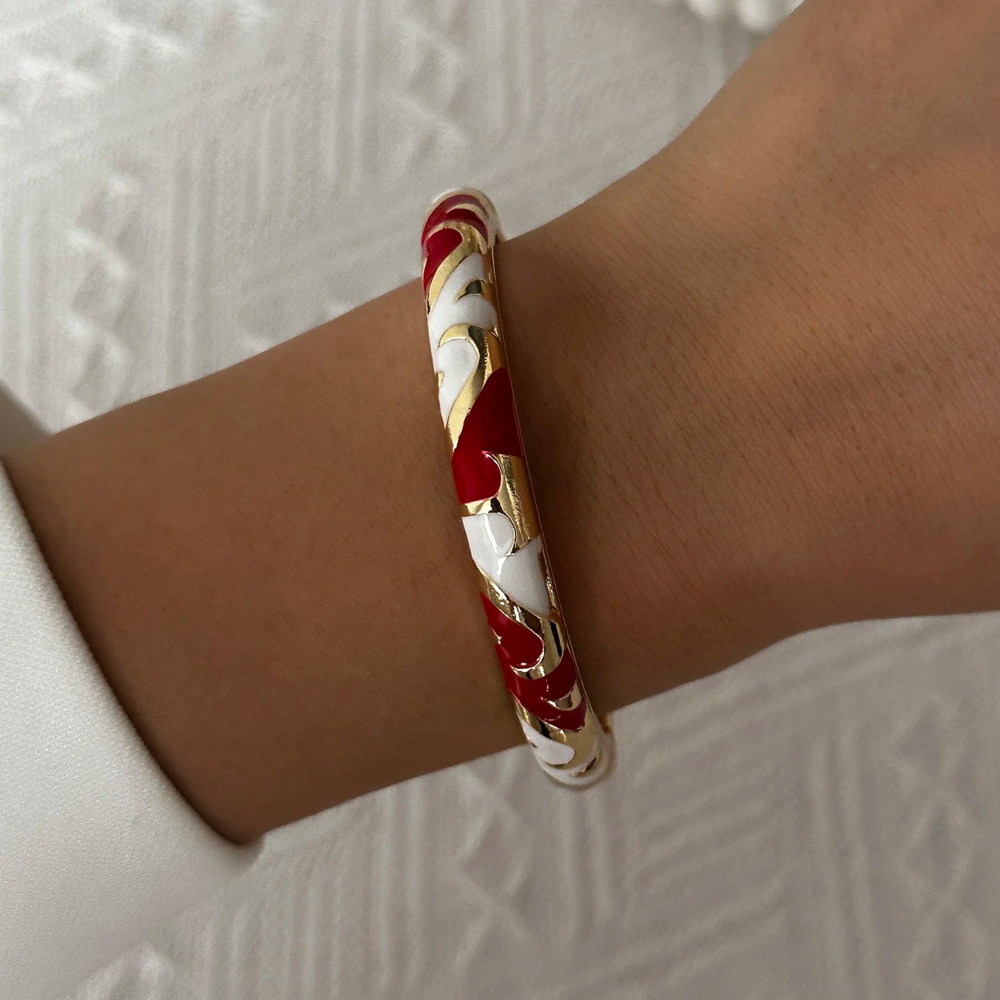Elegant Enamel Flower Bracelet for Women – Retro Gold-Plated Evil Eye Floral Zircon Bangle, Vintage Party Jewelry