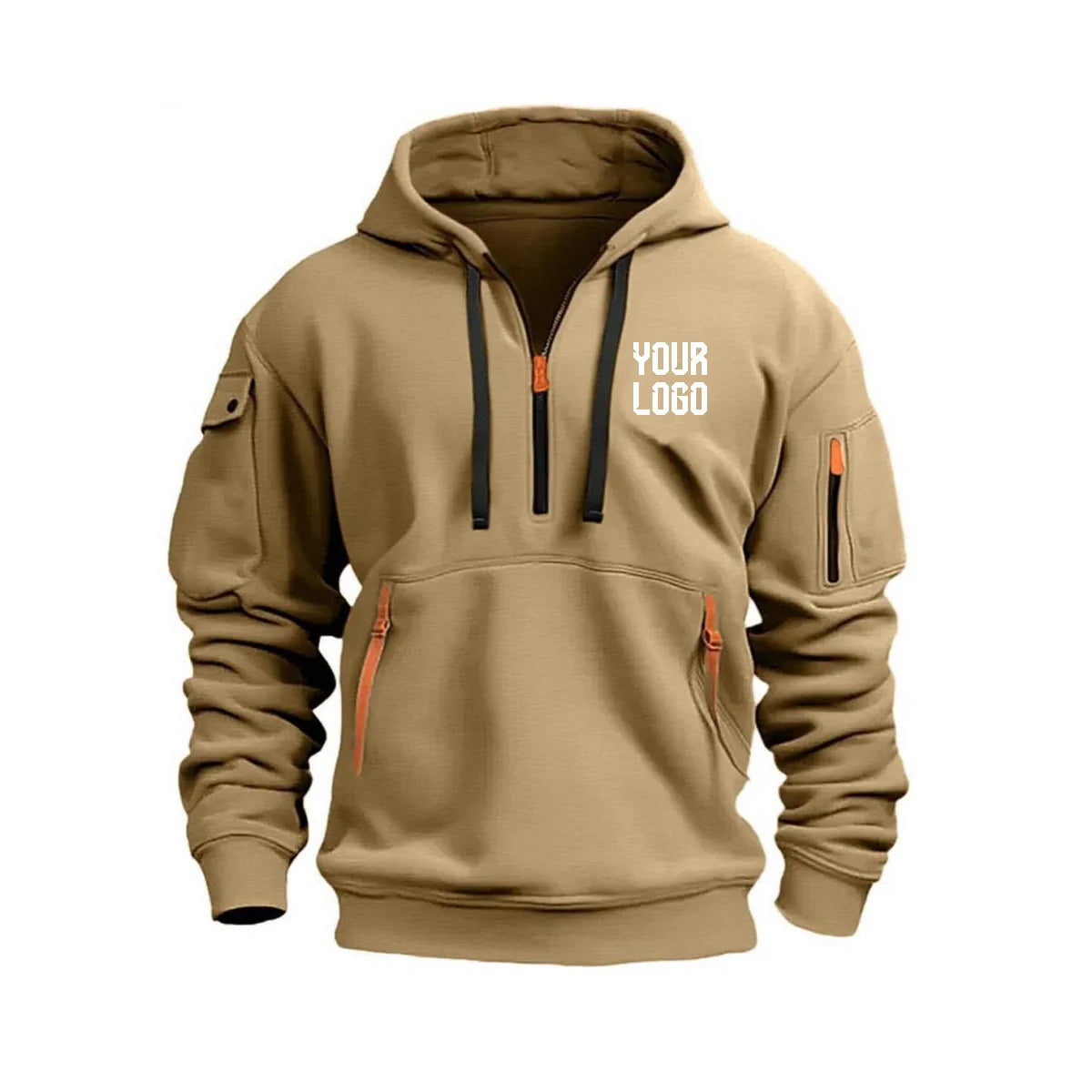 2025 Men’s & Women’s Multi-Pocket Fleece Hoodie Casual Ribbon Zip Pullover Loose-Fit Sports Sweatshirt Top