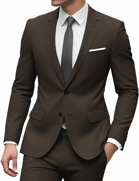 Elegant Suit for Men 2 Pieces Blazer and Pants Set Luxury Notched Lapel Tuxedo Suits for Men Formal Wedding Dresses Gentleman