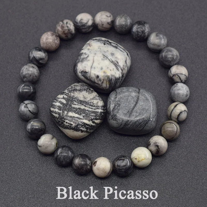 Indian Agate Bead Bracelet for Women – Natural Colorful Crystal Stone Strand Bracelet, Energy-Inspired Yoga Jewelry Gift