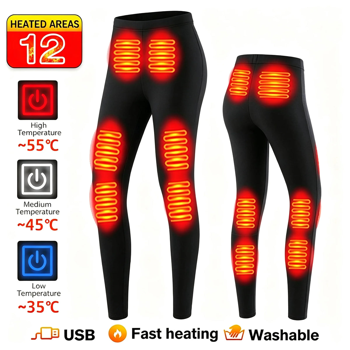 Unisex USB Heated Thermal Jacket – 52 Heating Zones