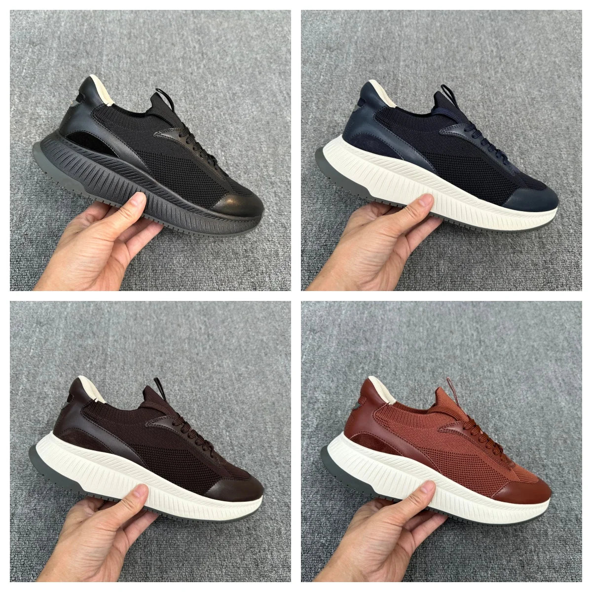 2026 Summer Breathable Sports Casual Shoes For Men, Thick Sole Height Increasing Lace Up Comfort Versatile Mesh Running Sneakers