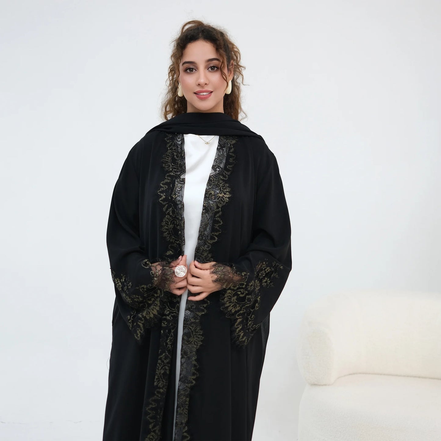 Luxury Floral Lace Abaya