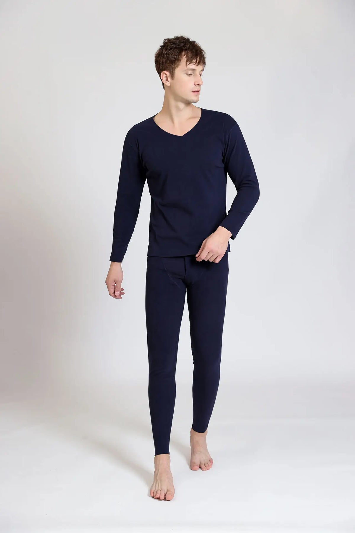 Men's Fleece-Lined Thermal Underwear Set