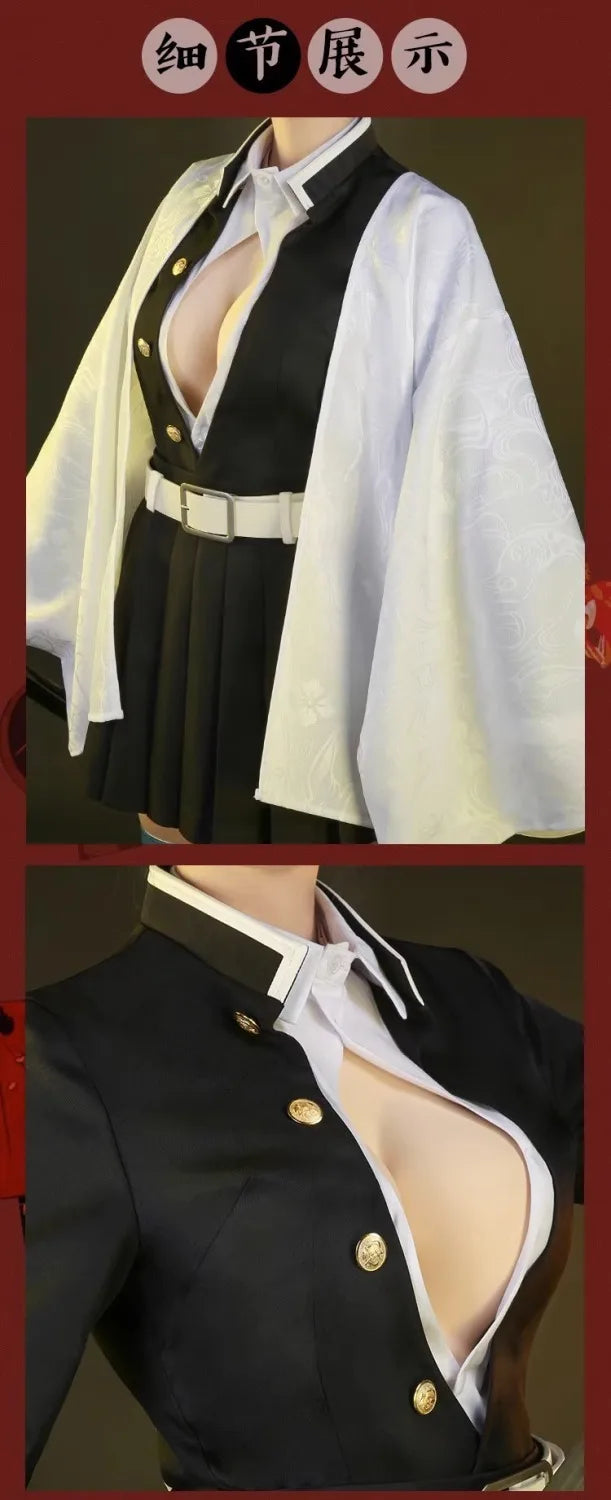 Promotion Price Anime Kanroji Mitsuri Cosplay Costumes Women Kisatsutai Sexy Skirt Uniform Outfit Wig Halloween Party Comic Con