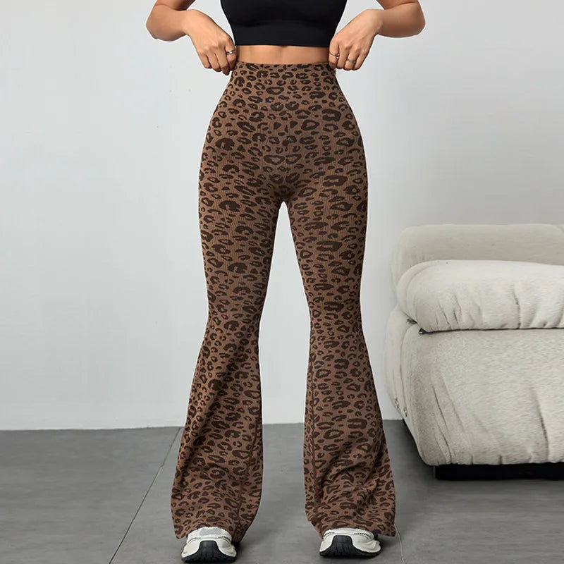 Leopard Flare Yoga Pants