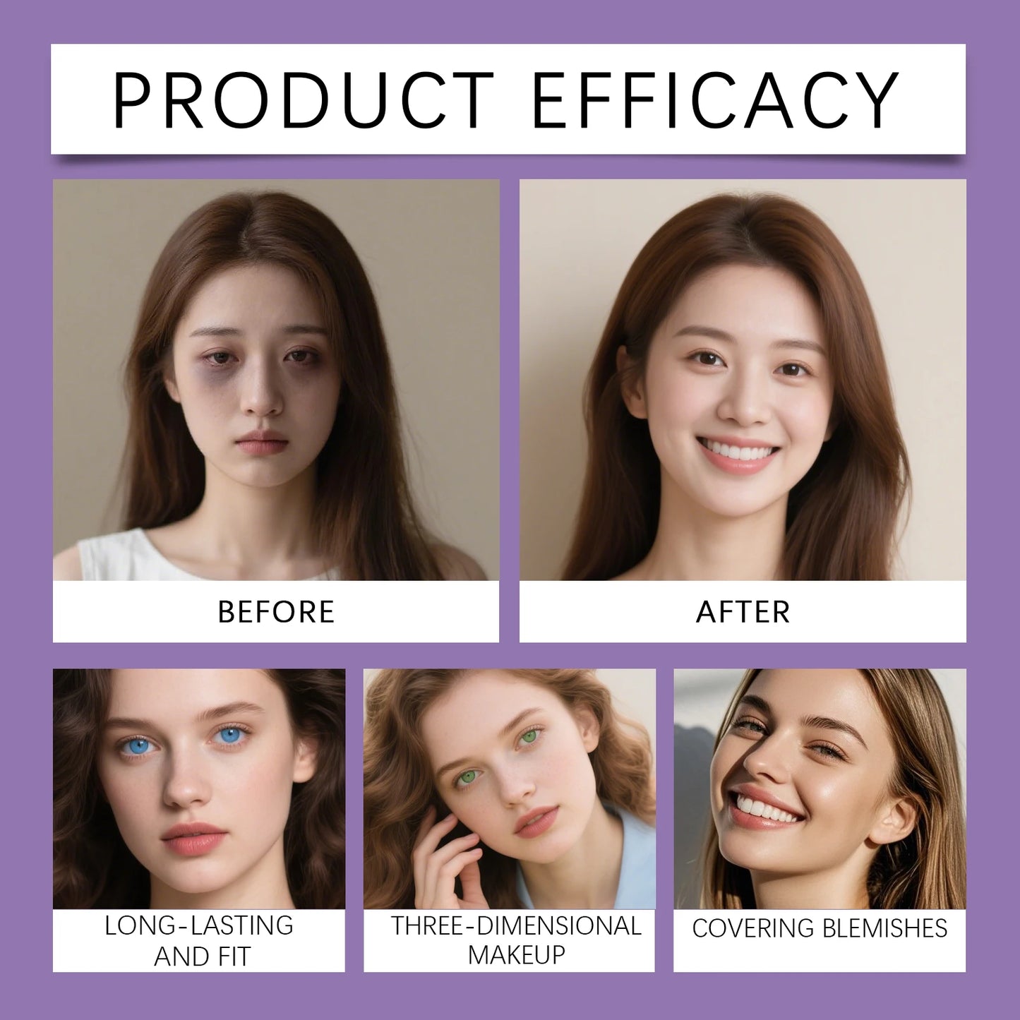 BB Cream Set – Concealer & Primer, Soft Moisturizing Makeup Base, Natural Non-Cakey Finish, Long-Lasting Non-Sticky Coverage