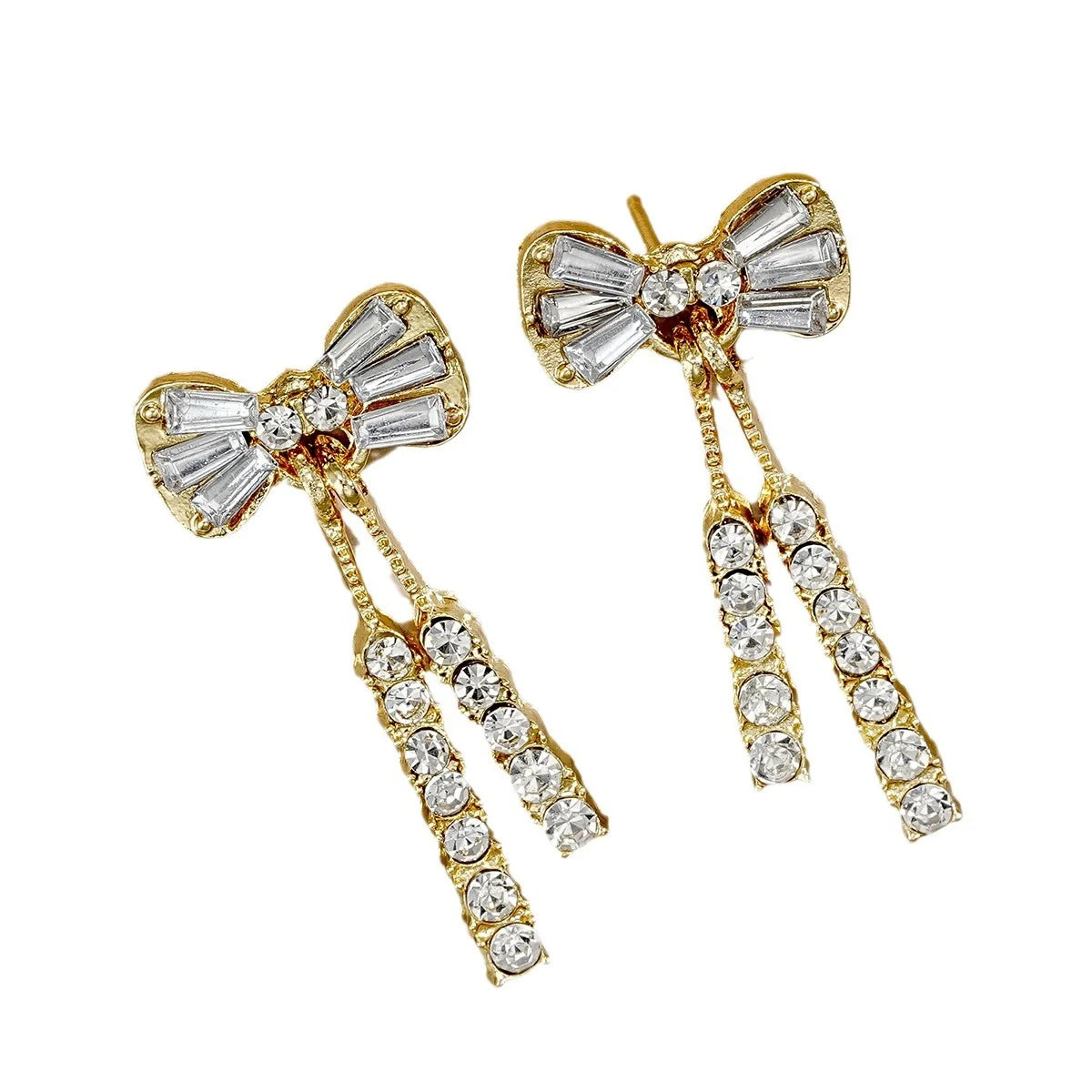 Bowknot Cubic Zirconia Stud Earrings