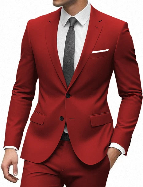 Elegant Suit for Men 2 Pieces Blazer and Pants Set Luxury Notched Lapel Tuxedo Suits for Men Formal Wedding Dresses Gentleman
