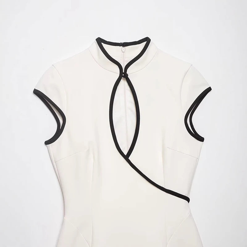 Women’s Elegant V-Neck Hollow-Out Mini Dress